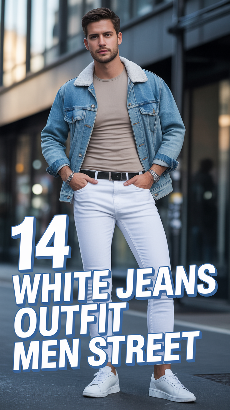 🧊 14 White Jeans Outfit Men Street