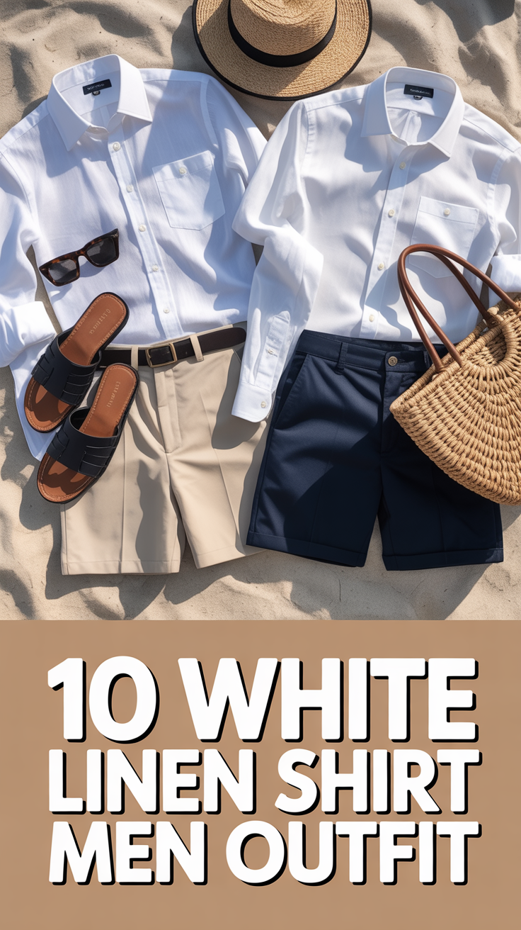 🧺 10 White Linen Shirt Men Outfit