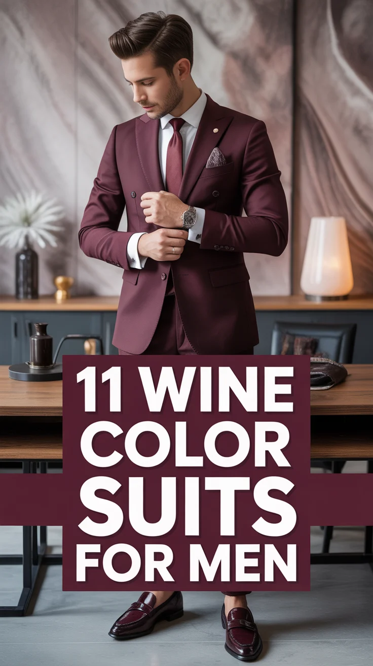 🍷 11 Wine Color Suits For Men