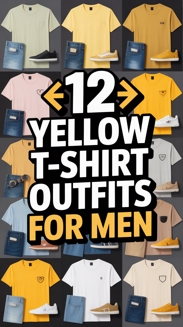 🟡 12 Yellow Tshirt Outfits For Men