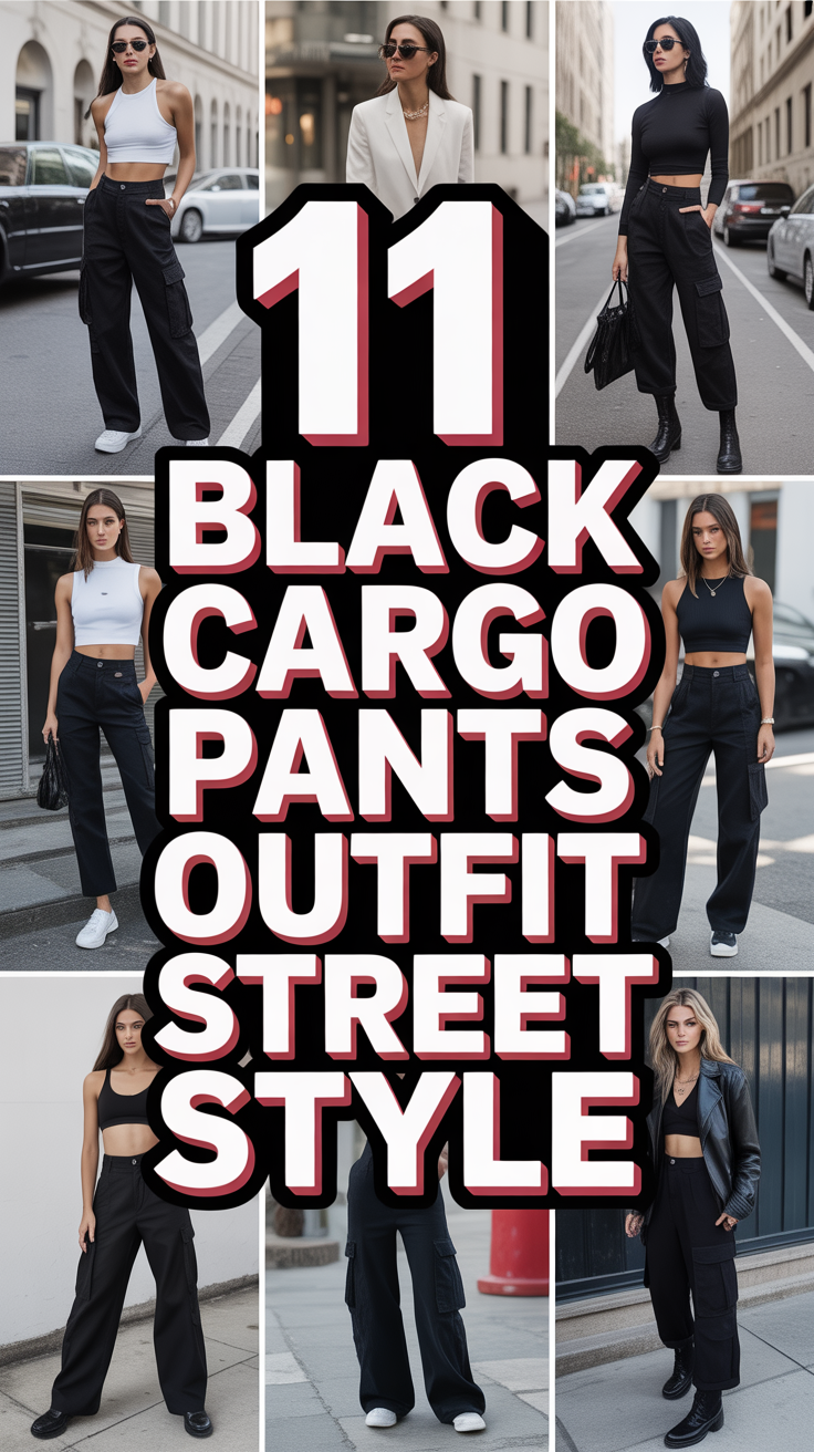 👖 11 Black Cargo Pants Outfit Street Style