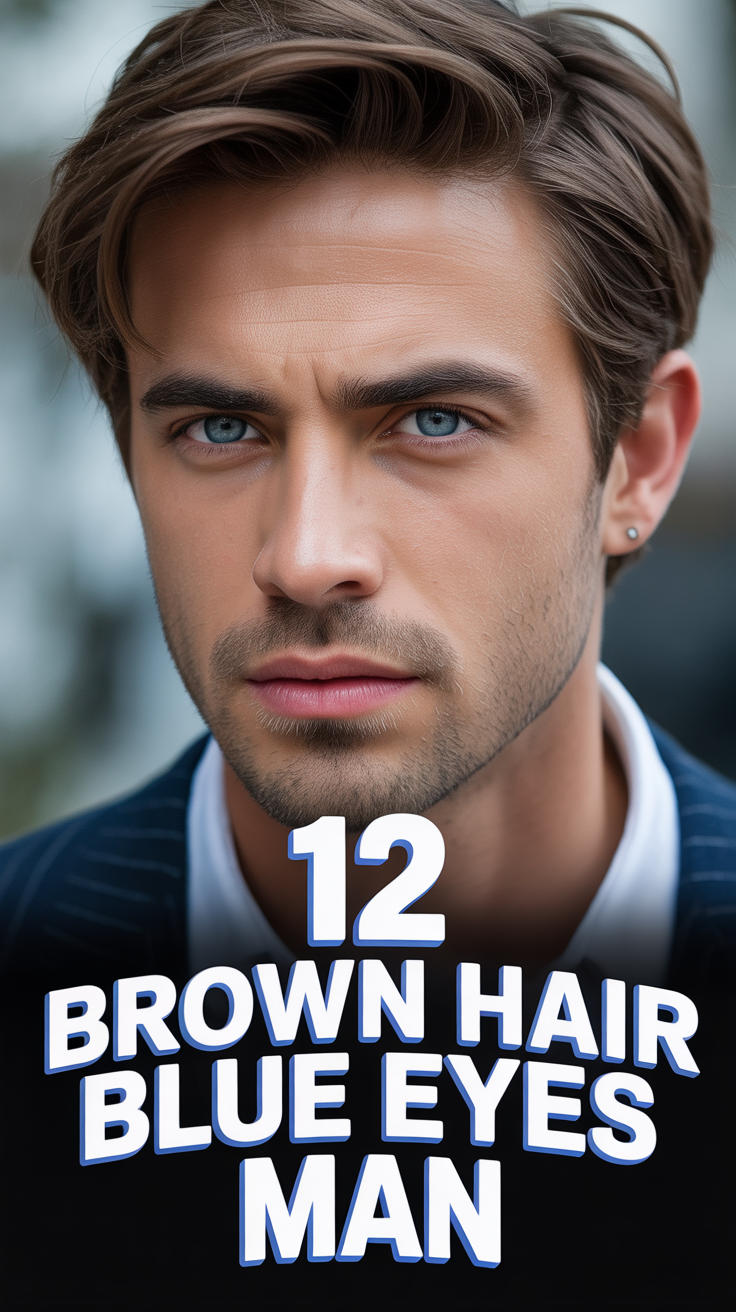 💙 12 Brown Hair Blue Eyes Man