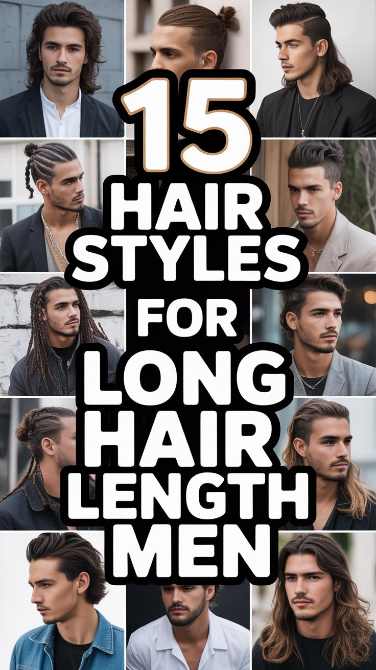 🦁 15 Hair Styles For Long Hair Length Men
