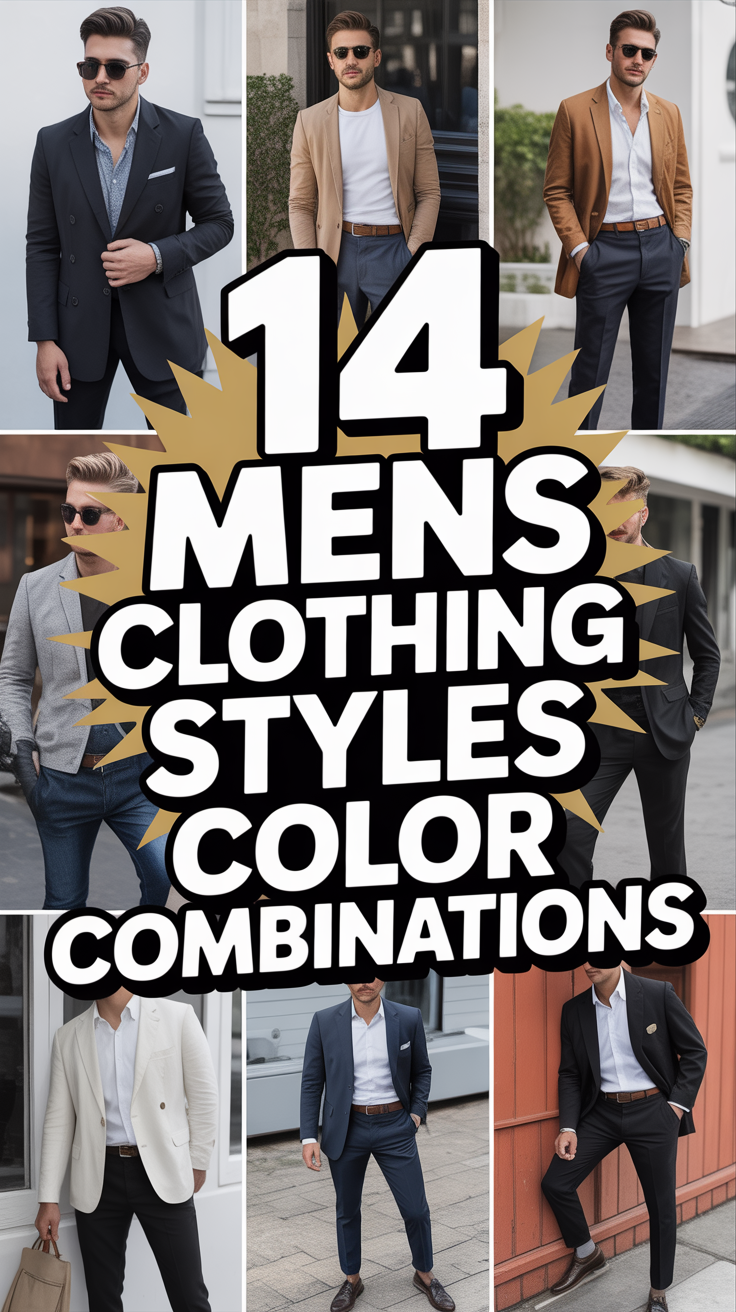 👔 14 Mens Clothing Styles Color Combinations