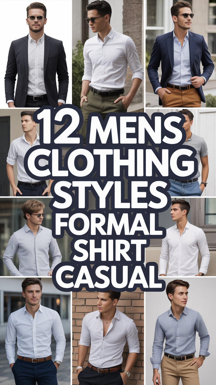 👕 12 Mens Clothing Styles Formal Shirt Casual
