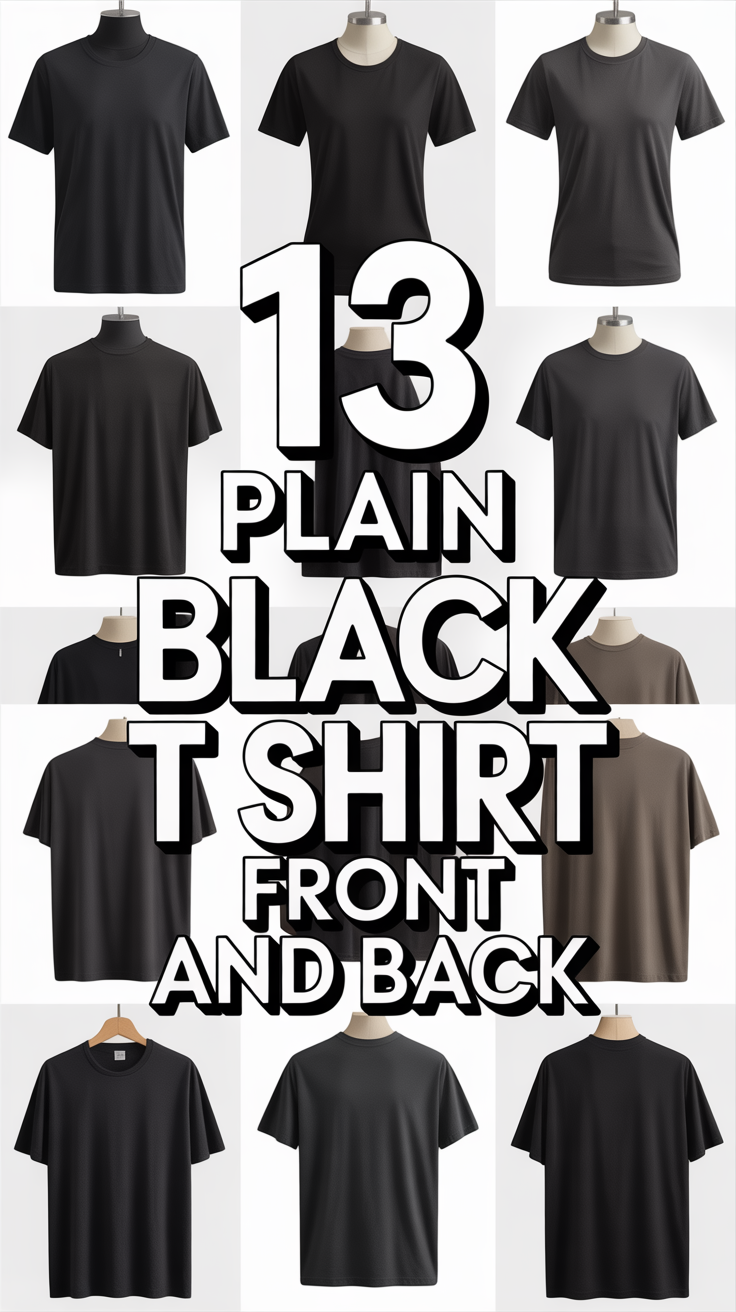 👕 13 Plain Black T Shirt Front And Back