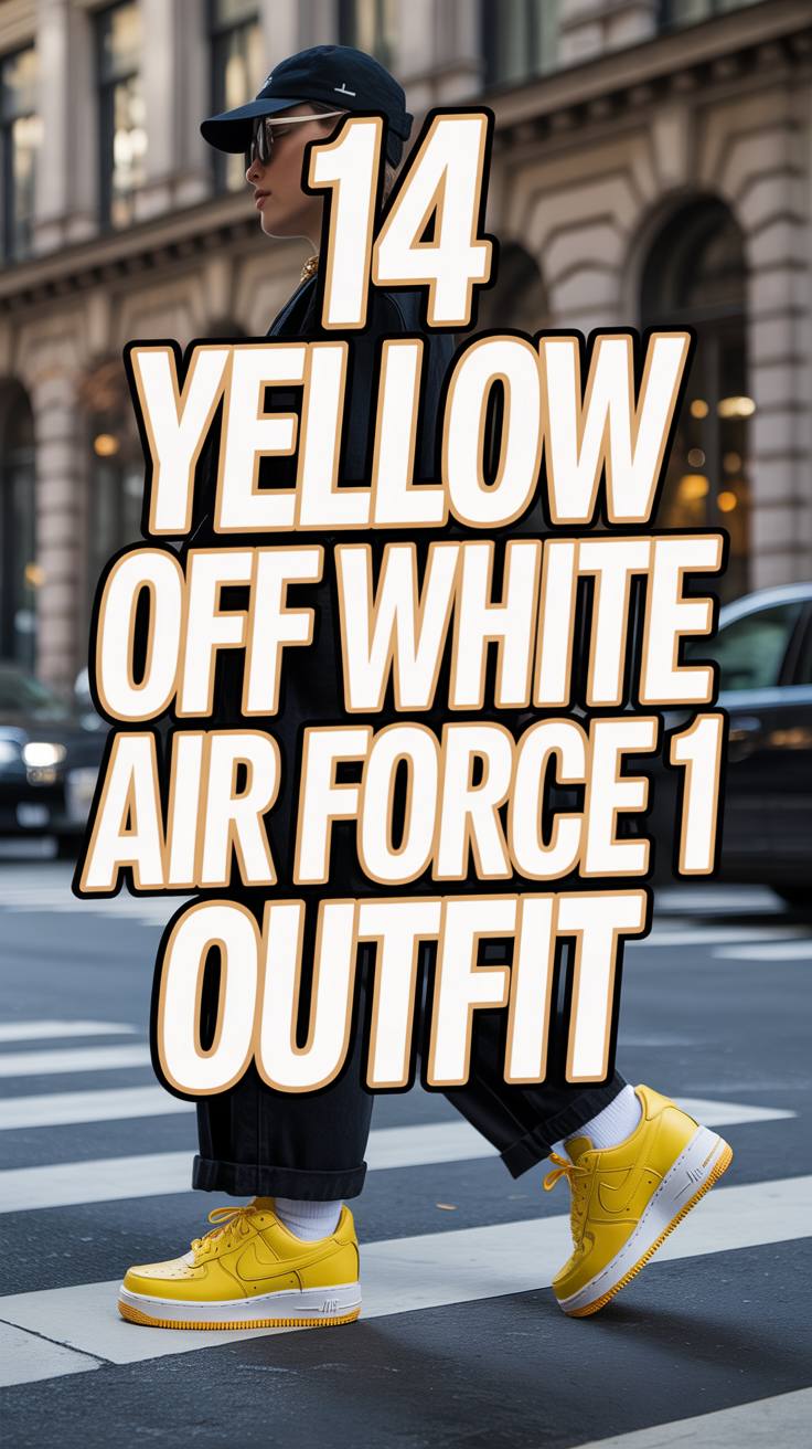 👟 14 Yellow Off White Air Force 1 Outfit