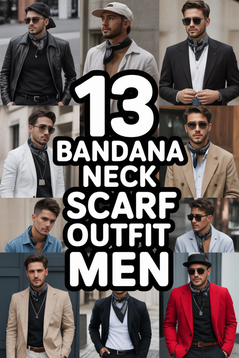 🟥 13 Bandana Neck Scarf Outfit Men