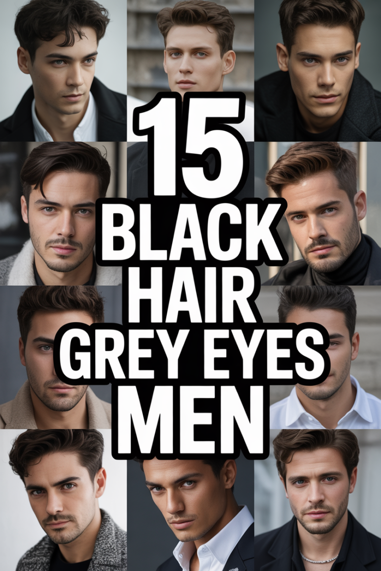 ✨ 15 Black Hair Grey Eyes Men