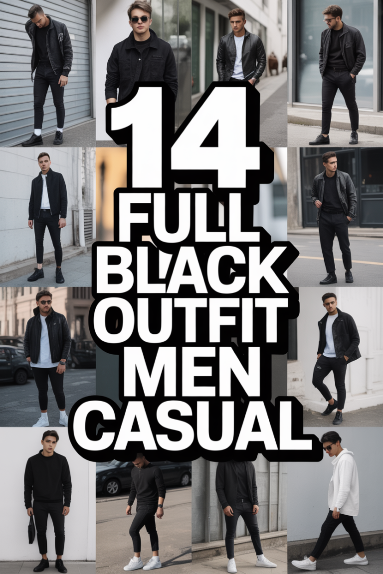 ⚫ 14 Full Black Outfit Men Casual