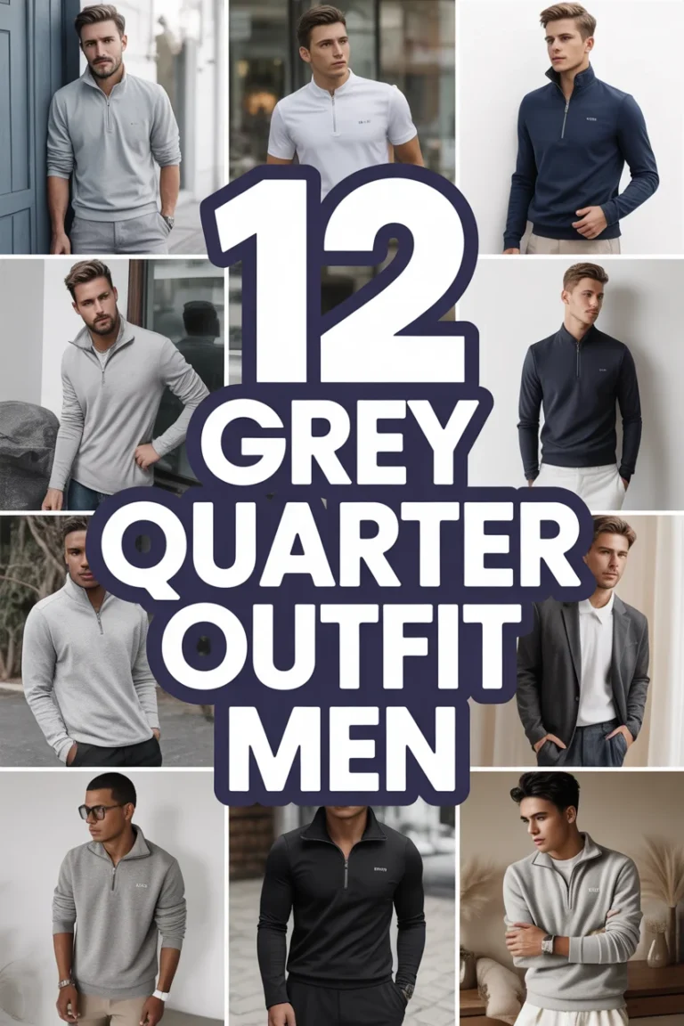 👕 12 Grey Quarter Zip Outfit Men