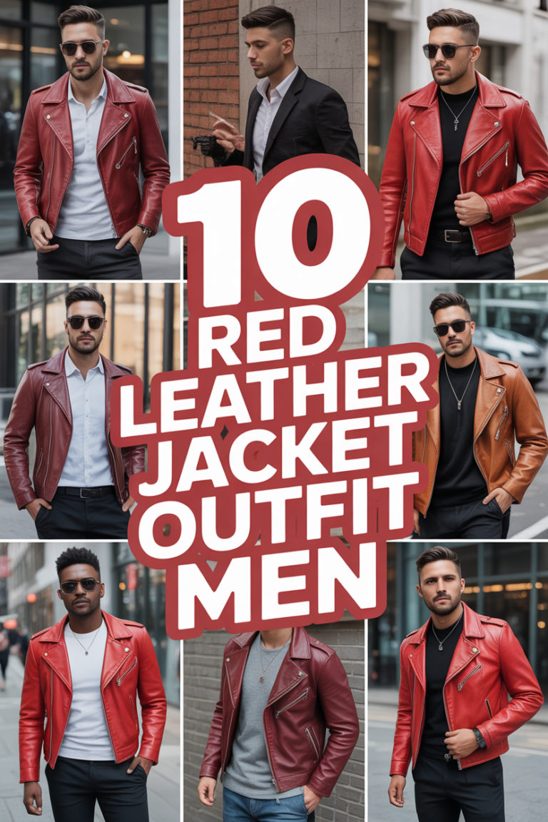 🔥 10 Red Leather Jacket Outfit Men